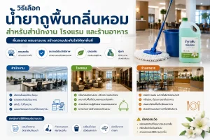 แนะนำวิธีเลือกน้ำยาถูพื้นกลิ่นหอมสำหรับสำนักงาน โรงแรม และร้านอาหาร